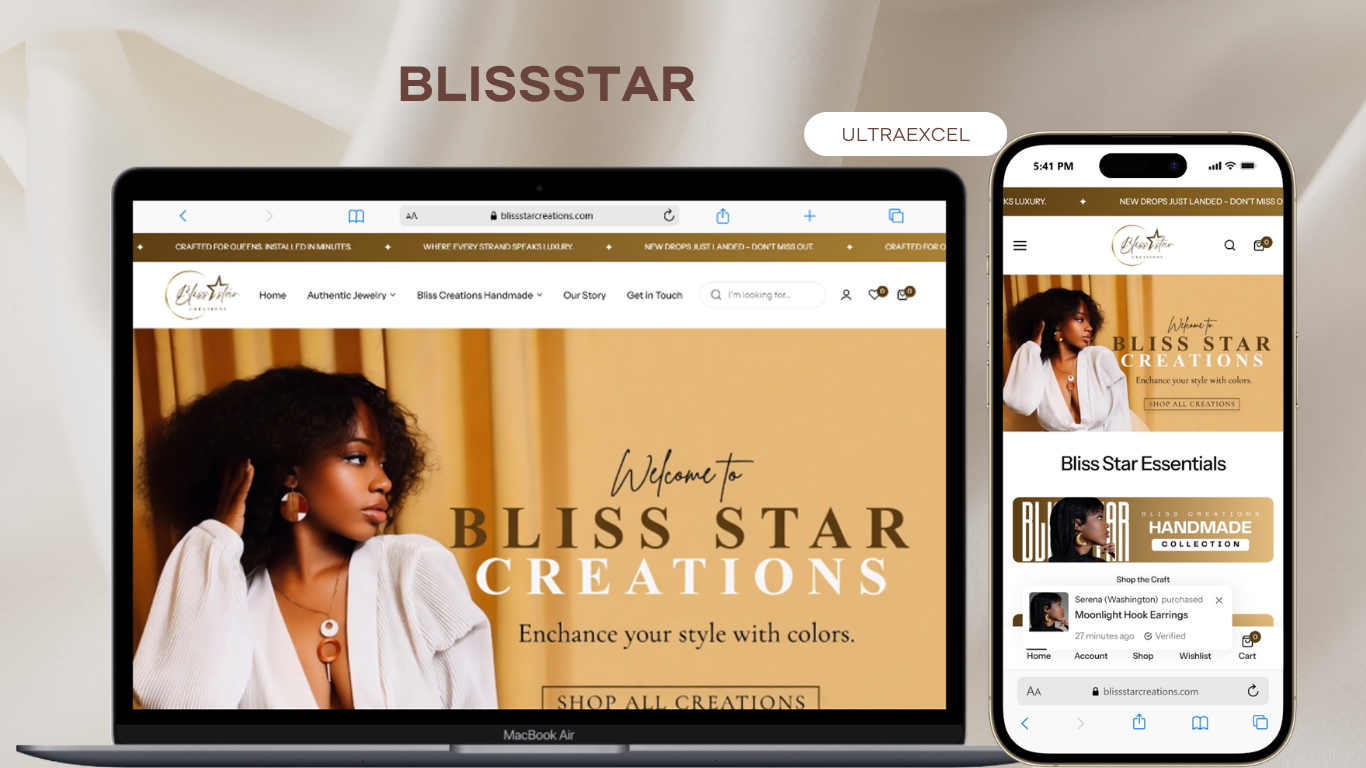 Bliss Star Creations Shopify store